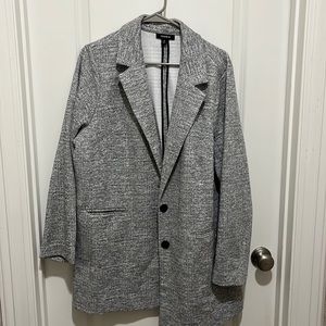 Torrid Light Grey Tweed Knit Boyfriend Blazer